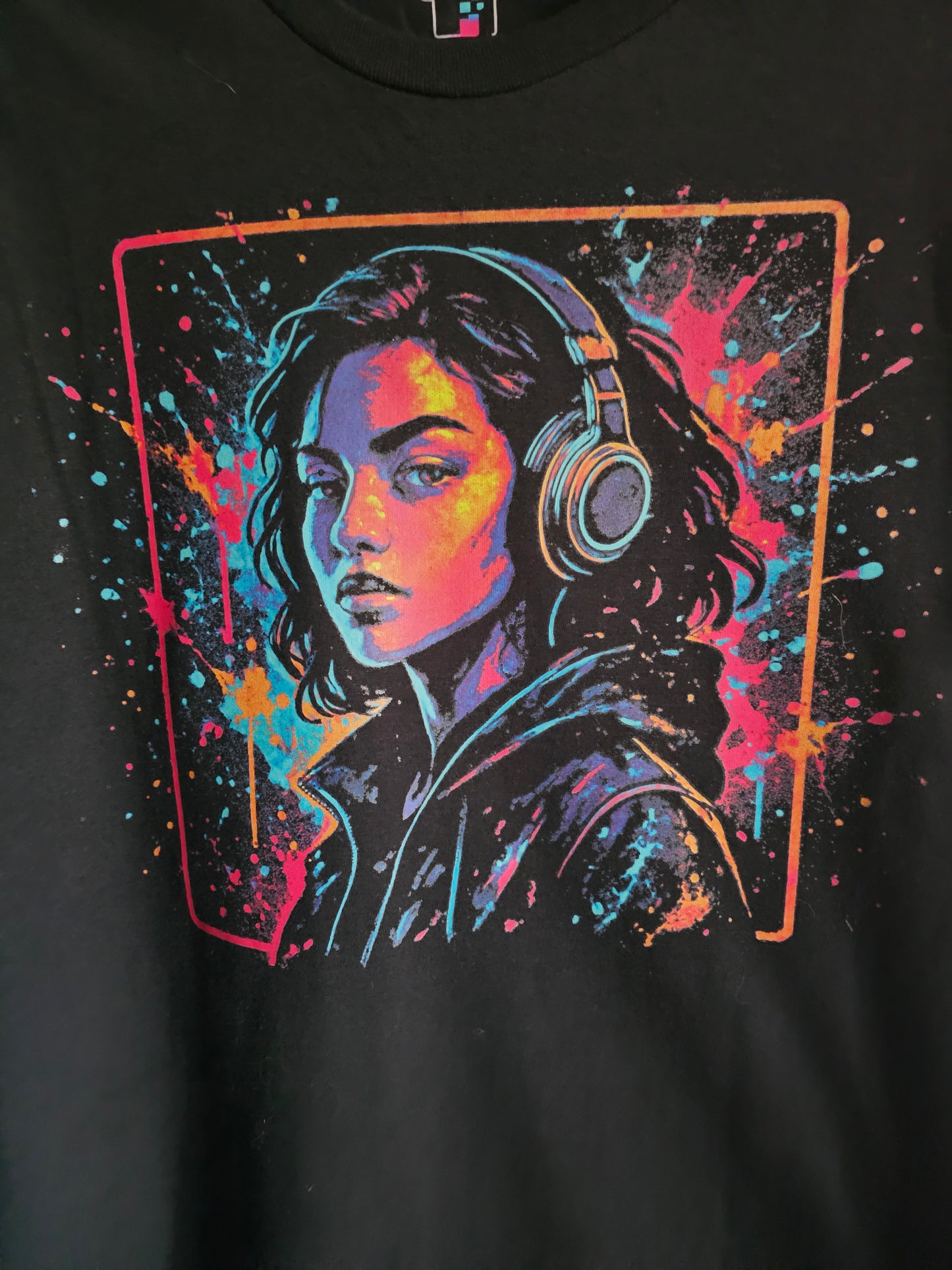 Custom “Glow DJ” Portrait Headphones & Neon Art