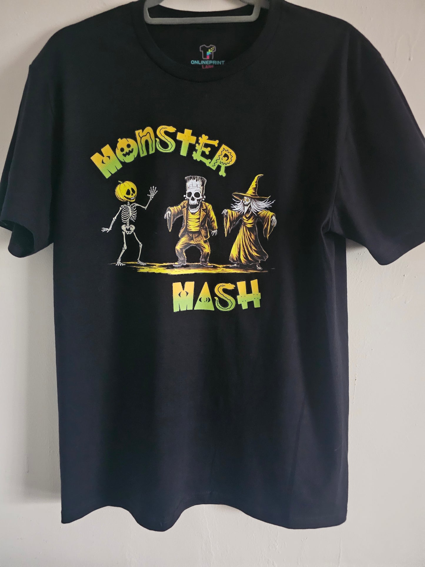 Monster Mash Halloween T-Shirt | Funny Dancing Skeleton Witch Frankenstein  Retro Spooky Season