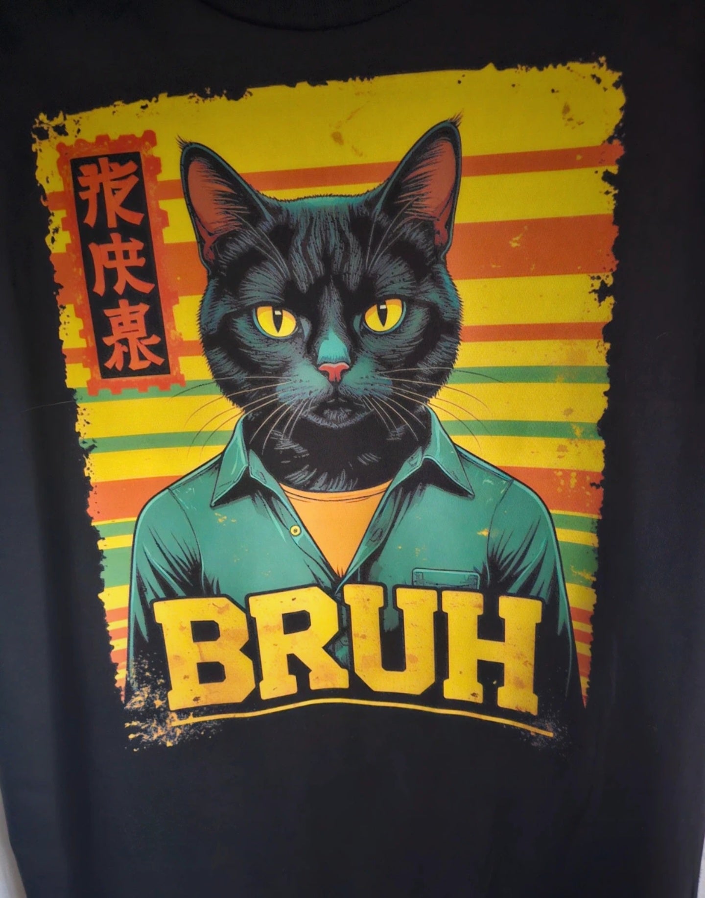 Funny Cat “Bruh” T-Shirt | Retro Graphic Cat Tee | Meme Cat Shirt