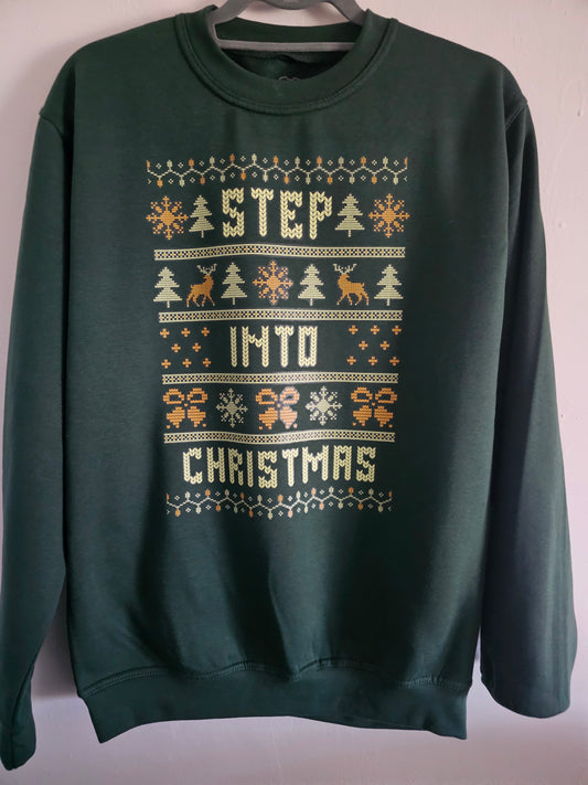 Step Into Christmas Sweatshirt | Funny Ugly Christmas Sweater Style Jumper