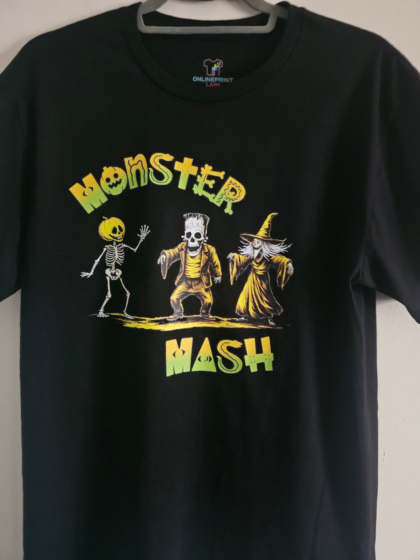 Monster Mash Halloween T-Shirt | Funny Dancing Skeleton Witch Frankenstein  Retro Spooky Season