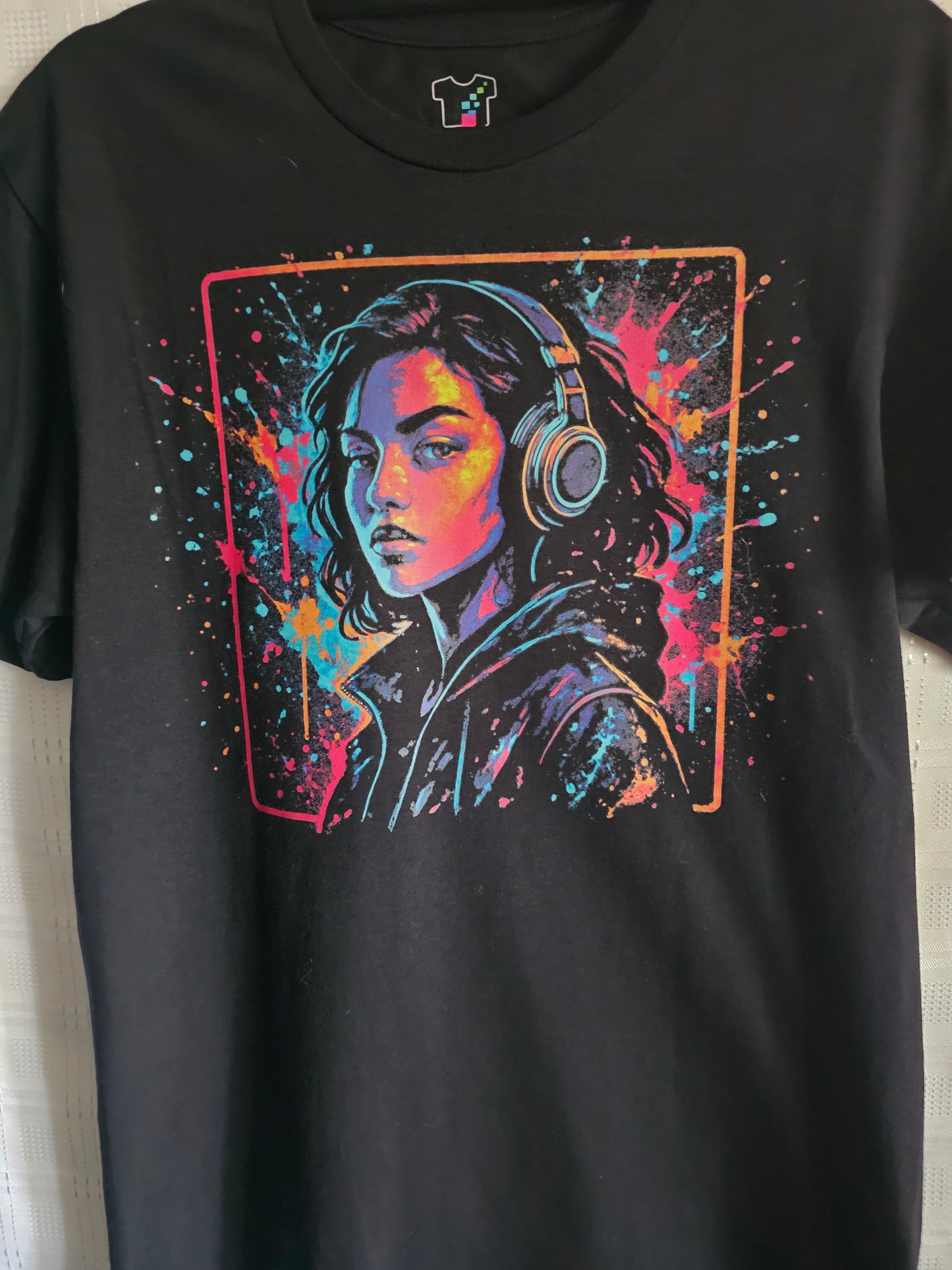 Custom “Glow DJ” Portrait Headphones & Neon Art