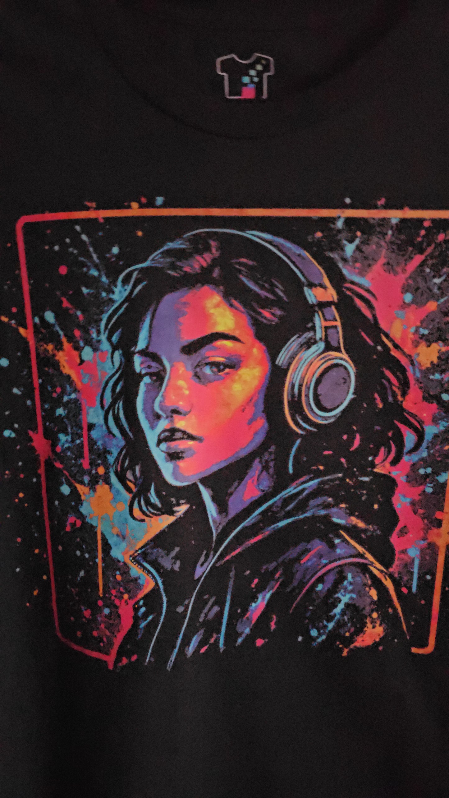 Custom “Glow DJ” Portrait Headphones & Neon Art