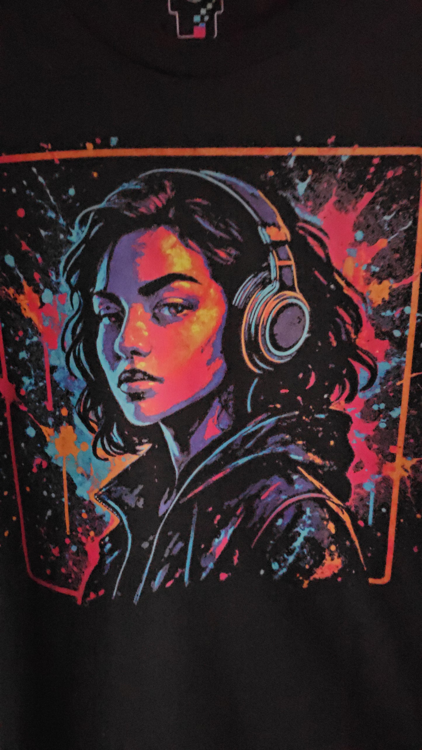 Custom “Glow DJ” Portrait Headphones & Neon Art