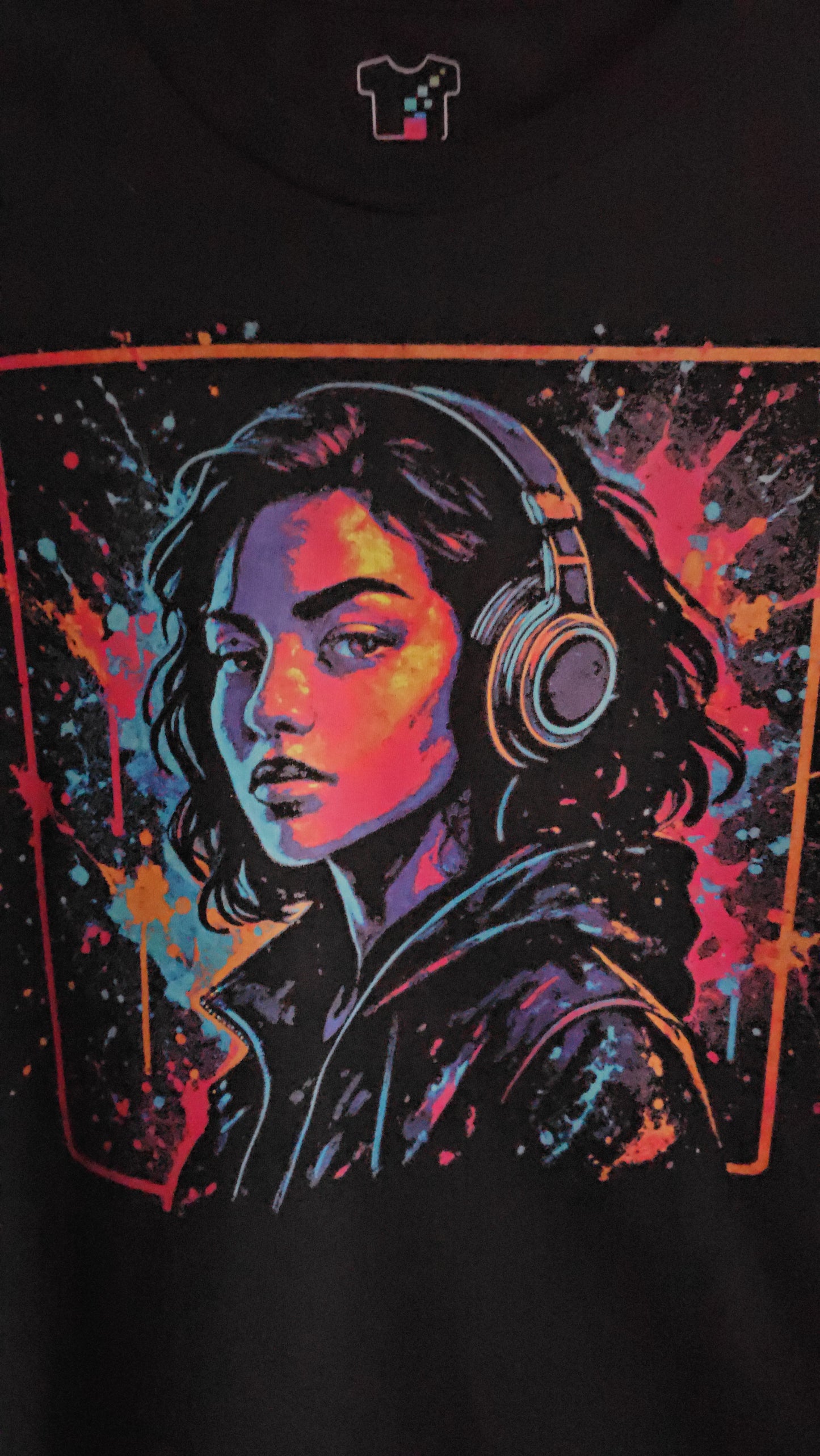 Custom “Glow DJ” Portrait Headphones & Neon Art